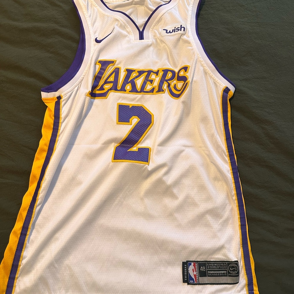 Nike Lakers White and Gold Basketball Jersey
